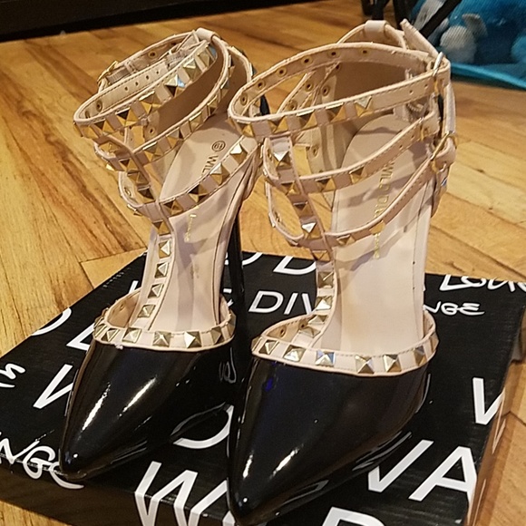 Wild Diva Shoes - Like new wild diva strappy studded heels